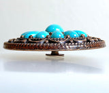 Turquoise Flower Antique Copper Concho 2" Screw Back  #SWH-136