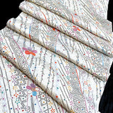 Cascades Vintage Kimono Silk Crinkle Jacquard from Japan 14" x 63"  #4272
