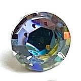 Swarovski Button, Teal/Amethyst Tiny True Crystal 1/4" / 6mm, Vitrail,  #SC1390