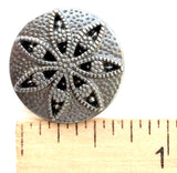 SALE Star Anise Silver and Black Metal Button 13/16"  #SWC-37