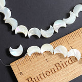 Pearl Moon Shell Beads, 1/2" White Iridescent 12mm, Strand of 34 beads # LP-75