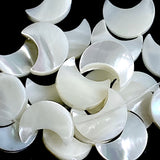 Pearl Moon Shell Beads, 1/2" White Iridescent 12mm, Strand of 34 beads # LP-75