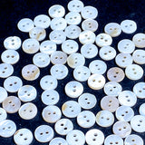 Bulk Special, White, Some with Butterscotch Backs 3/8" River Shell 2-Hole 9mm Button, Pack of 500   # LP-68/500