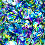 Blue Psychedelic Abstract 9/16" Colorful 14mm Shell 2-Hole Button, Pack of 20 # LP-76