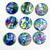 Blue Psychedelic Abstract Shell, 9/16" Colorful 14mm 2-Hole Button, Pack of 20 # LP-76