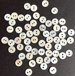 Re-Stocked BULK BARGAIN PACK: TINY 5/16" Ecru/Off-White MOP 2-Hole Buttons 8mm Pack of 144 #LP-71