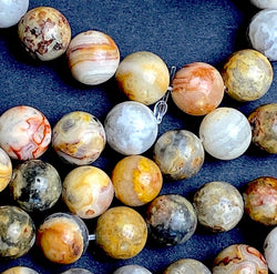 Re-Stocked, Planetary Agate Gemstone Round 10mm Beads, Strand of 30-35 #LP-36