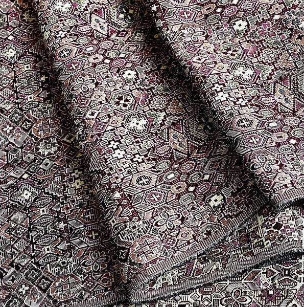 SALE  Aubergine Intricate Jacquard Kimono Faux Silk or Blend, from Japan By the Yard  #817