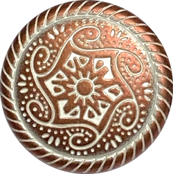 Copper/White 'Andalucia' Metal Button 13/16" / 20mm Shank Back #SWC-154