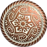 Copper/White 'Andalucia' Metal Button 13/16" / 20mm Shank Back #SWC-154