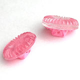 Opaque Pink Piecrust Vintage Glass Button, Pre-WWII, 1/2" New Old Stock, Per Button #BK-407