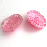 Opaque Pink Piecrust Vintage Glass Button, Pre-WWII, 1/2" New Old Stock, Per Button #BK-407