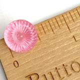 Opaque Pink Piecrust Vintage Glass Button, Pre-WWII, 1/2" New Old Stock, Per Button #BK-407