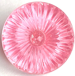 Opaque Pink Piecrust Vintage Glass Button, Pre-WWII, 1/2" New Old Stock, Per Button #BK-407