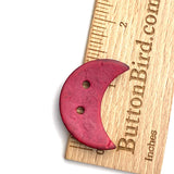 Red Crescent Moon Button 1-3/8" Wood 2 Holes