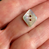 Moonrise Shell Vintage Diamond-Shape Buttons, 5/8" x 1/2" Two-Hole Set of 6, 1940's  #BK-07