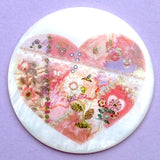 Crazy Quilt Heart, Mother of Pearl, No Shank, 1-3/8" #SC-1657NS by Susan Clarke