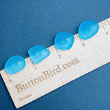 Lighter Aqua Blue Faux Sea Glass 2-Hole Button, from Recycled Glass Bottles 3/4"-7/8"