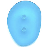 Lighter Aqua Blue Faux Sea Glass 2-Hole Button, from Recycled Glass Bottles 3/4"-7/8"