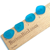 Darker Aqua Blue Faux Sea Glass 2-Hole Button, from Recycled Glass Bottles 3/4"-7/8"