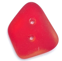 Red Faux Sea Glass Button, 3/4" - 7/8" Made from Recycled Bottles