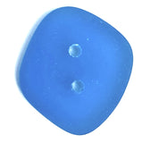 Periwinkle-Sapphire Tumbled Silky Glass "Seaglass" Button, 3/4" -7/8"