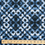 'Shibori Plaid Indigo' Cotton Print of Shibori, by Kim Eichler-Messmer, 44" Wide, By the Yard # 1458