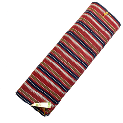 Still-Tied BOLT of Yarn-Dyed Red Stripe Vintage Kimono COTTON from Japan, All 12 yards # 775
