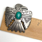Re-Stocked  1-1/2" Silver/Turquoise Thunderbird Screw-Back Concho 1.5"  #SWH-122