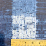 Remnant, 'Pleat Plaid Shibori Indigo' Art Cotton Print by Kim Eichler-Messmer, 44" Wide, 33" Long # 1453