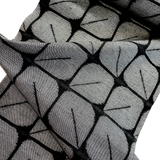 Gray/Black Grid of Leaves Kimono Faux Wool from Japan, By the Yard # 776