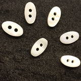 SALE  White Oval Shell Tiny 1/2" Button.  Pack of TEN Buttons #LP-01