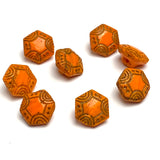 Tiny Rustic Orange/Brown Glass 3/8" Button, #BK-412