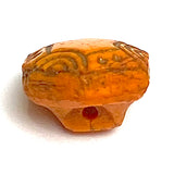 Tiny Rustic Orange/Brown Glass 3/8" Button, #BK-412