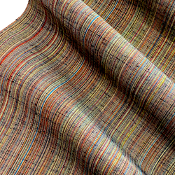 Rainbow Mud Stripe Vintage Kimono Silk From Japan By the Yard # 778