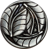 Lush Leaves 7/8" Silver Shank Back Metal Button 23mm #FJ-22