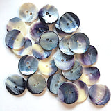 New Size: Mermaid's Indigo 7/16" Blue Mussel Shell Buttons, 11mm Pack of 20 Buttons $9   #KB-810