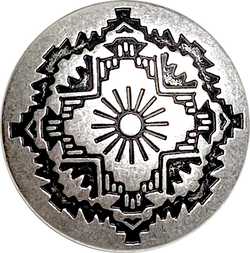 SALE Mountain Sun Nickel Silver Concho Button, 25mm /  1"  #SWC-128