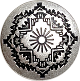 SALE Mountain Sun Nickel Silver Concho Button, 25mm /  1"  #SWC-128