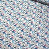 20" REMNANT Zoo in Blue, Liberty Tana Lawn Cotton, 20" LONG PIECE, LAST OF THIS