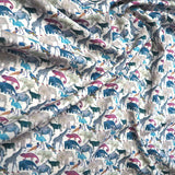 20" REMNANT Zoo in Blue, Liberty Tana Lawn Cotton, 20" LONG PIECE, LAST OF THIS