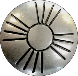 Sun Zia Symbol 1.25" Southwest Shank Back Button, Silver  #SW-234