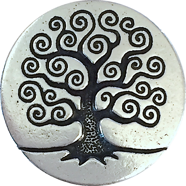 LAST ONES, Tree of Life from TierraCast, Silver/Black Button,  From Tierra Cast  5/8"  #6562-12