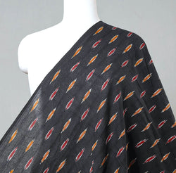 Black/Red/Orange-Gold Ikat, Cotton Handloom from India, By the Yard  #TK-33