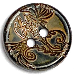 Re-Stocked Tropical Botanical Brown Metal 11/16" 2-Hole Button #SWC-131