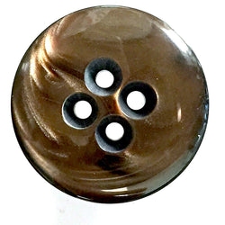 LAST ONES Brown Designer 7/8" Coat Button, 4-holes, "Ocean"