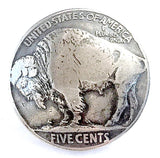 Re-Stocked, Authentic Buffalo Nickel Coin Button Shank Back,  7/8" USA  #SW-31