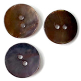 Dark Chocolate/Gray Iridescent Shiny Agoya Shell  3/4" Button  #1228