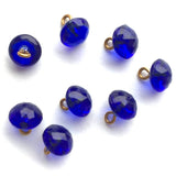 SALE Cobalt Tiny Clear Vintage Buttons, Faceted Glass 1/4" # GL316