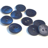 Re-Stocked, Indigo/Navy Velvet Matte Agoya Shell 3/4"/ 20mm 2-Hole Button, #1208